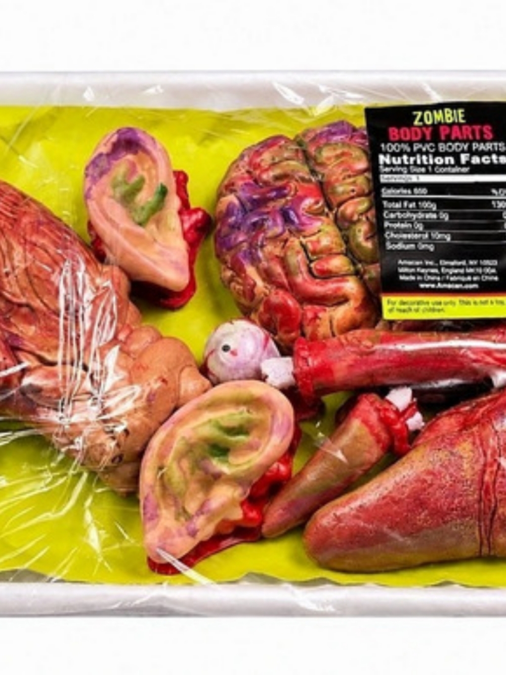 amscan Zombie Body Parts Glow Under Black Light 12-Piece Set